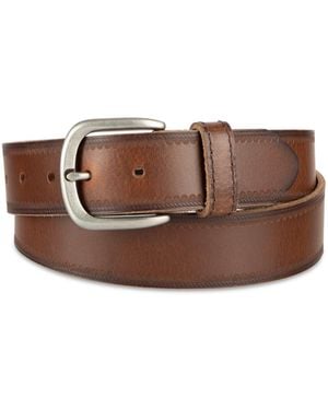 Levi's Western Edge Embossed Casual Leather Belt - Brown