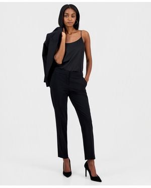 BarIII Bi-stretch Straight-leg Dress Pants - Blue