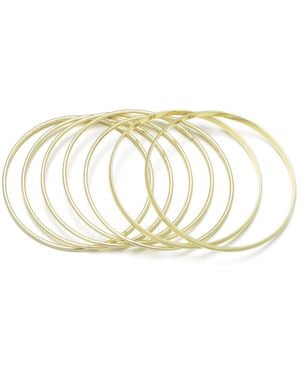 Adornia Plated Thin Bangle Bracelet 6-piece Set - Metallic
