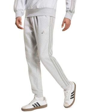 adidas Essentials Regular-fit 3-stripes Fleece sweatpants - Gray