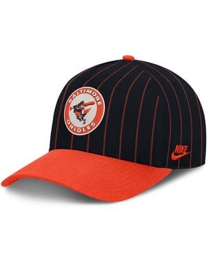 Nike Black/orange Baltimore Orioles Cooperstown Rise A-frame Adjustable Hat - Blue