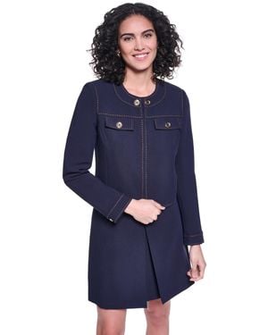 KARL LAGERFELD Round Neck Cropped Jacket - Blue