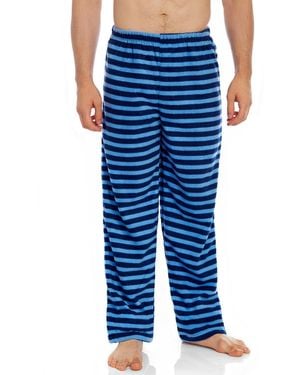Leveret Striped Micro Fleece Pants - Blue