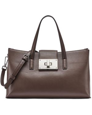 Calvin Klein Saige Medium Satchel Handbag - Brown