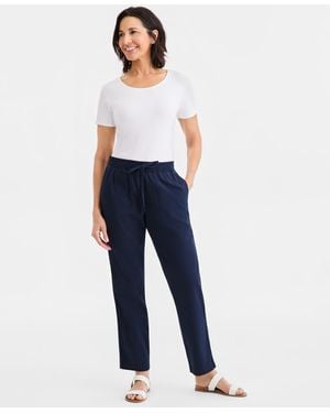 Style & Co. Straight-leg Pull-on Pants - Blue