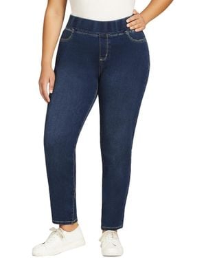 Avenue Plus Size Butter Denim Pull-on High Rise Jean - Blue