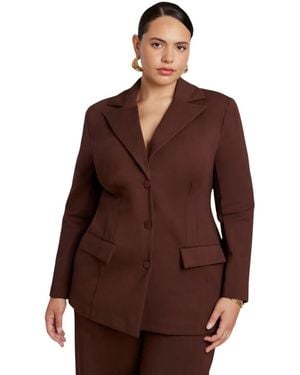 Eloquii The Ultimate Nipped Waist Blazer - Brown