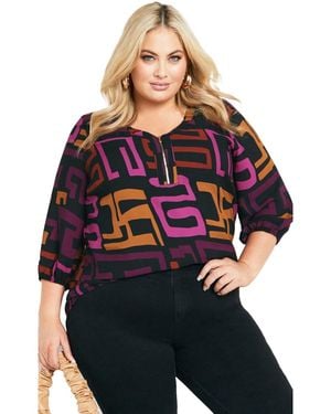 Avenue Meila Zip Top - Blue