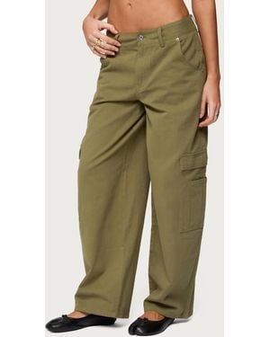 Edikted Jadah Low Rise baggy Cargo Pants - Green