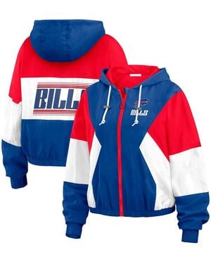 WEAR by Erin Andrews Royal Buffalo Bills Color Block Full-zip Windbreaker Jacket - Blue