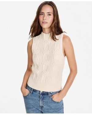 And Now This Cable-knit Mock-neck Shell - White