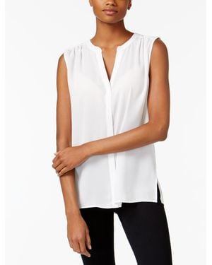NYDJ Sleeveless Pintuck Top - White