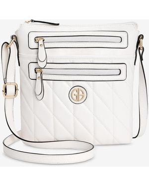 Giani Bernini Small Quilted North South Crossbody - White