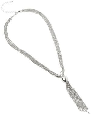 SOH The Ballchain Lariat Necklace - White