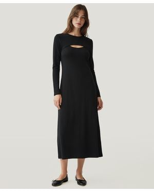 NAADAM Cashmino Cutout Sweater Midi Dress - Black