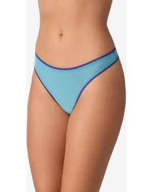 On Gossamer Mesh Thong Underwear 3512 - Blue