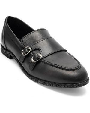 Forever & Always Shoes Forever And Always Shoes Daly Leather Buckle Loafer - Black