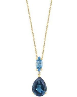 Effy Blue London Blue Topaz With Diamond Accent Pendant Earrings In 14k