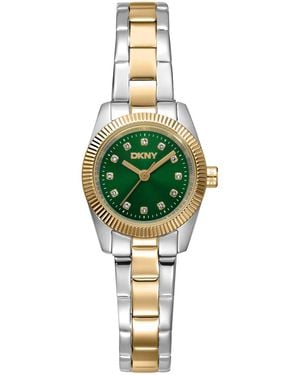 DKNY Mini Quartz Two-tone Stainless Steel Bracelet Watch 23 Mm - Green