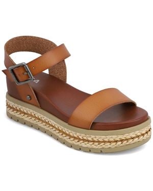 MIA Kiera Espadrille Platform Casual Sandals - Brown