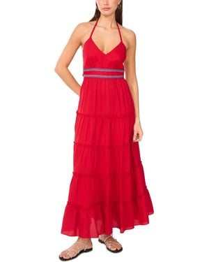 Vince Camuto Crochet-trim Tiered Maxi Dress