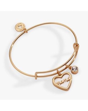 ALEX AND ANI Mama Mother Of Pearl Heart Bangle Bracelet Duo - Metallic