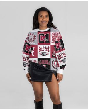 Gameday Couture Crimson Alabama Crimson Tide Highlight Reel Patchwork Long-sleeves Pullover - Red