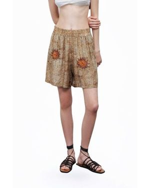 Nocturne Patterned Mini Shorts - Natural