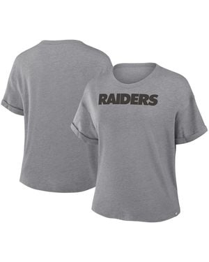 Fanatics Las Vegas Raiders Swing Pass Tri-blend Boxy T-shirt - Gray