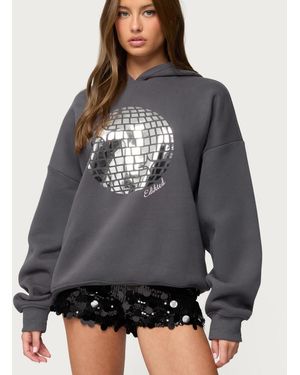 Edikted Disco Ball Hoodie - Gray