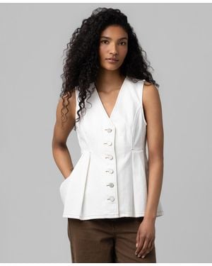Blank NYC V-neck Sleeveless Top - White