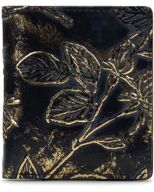 Patricia Nash Linette Bark Leaves Snap Wallet - Black