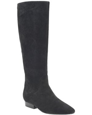 Calvin Klein Slona Knee-high Pointed Toe Suede Boots - Black