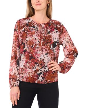 SAM & JESS Tie Hem Long Sleeve Top - Red