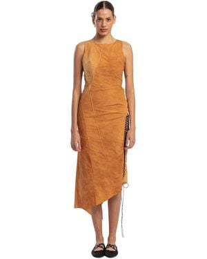 Pcfg Cotton Slit Detail Long Dress - Orange