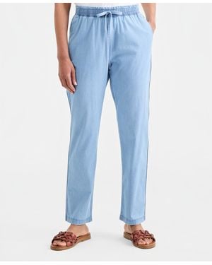 Style & Co. Chambray Drawstring Pants - Blue