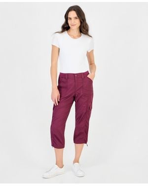 Style & Co. Mid-rise Cargo Capri Pants - Red