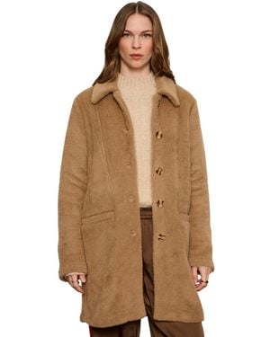 Sanctuary Upside Faux Fur Mid-length Jacket - Brown
