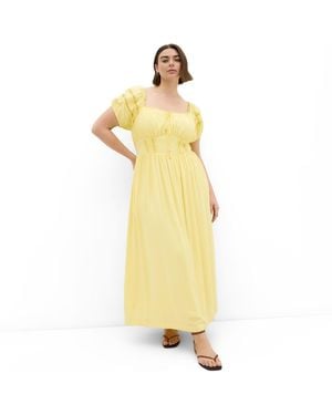City Chic Arielle Lace Trim Maxi Dress - Metallic