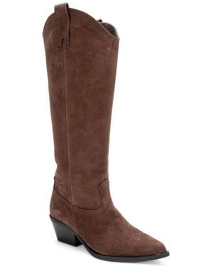 Forever & Always Shoes Ania Knee High Pointed Toe Western Boots - Brown