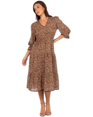 Petal & Pup Simone Midi Dress - Brown