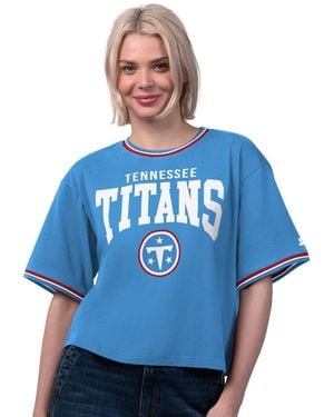 Starter Tennessee Titans Ace Cropped Oversized Graphic T-shirt - Blue