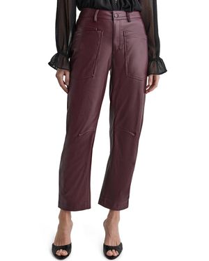 BCBGMAXAZRIA Barrel Faux Leather Pants - Purple