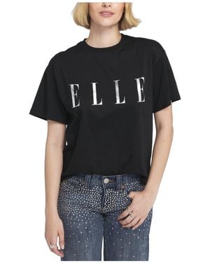 Elle Collection Logo Foil Printed Tee Graphic T-shirt - Black