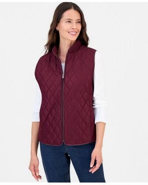 Style & Co. Quilted Mock-neck Vest - Purple