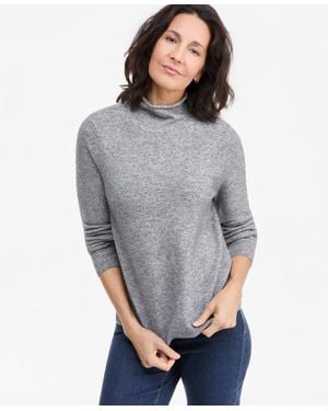 Style & Co. Luxsoft Mock-neck Sweater - Gray
