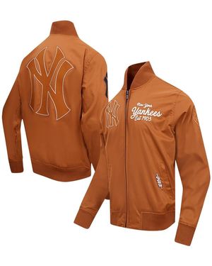 Pro Standard New York Yankees Paint The City Twill Full-zip Jacket - Brown