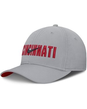Nike Cincinnati Reds Primetime Rise Dri-fit Flex Hat - Gray