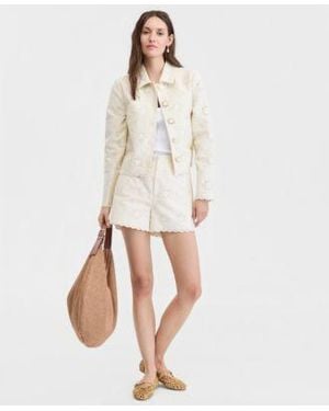 On 34th Clara Cotton Eyelet Jacket Layering Tank Top Eyelet Shorts Macys Exclusive - White