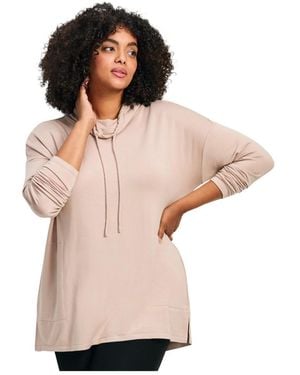 Avenue Addison Cowl Neck Tunic Top - Pink